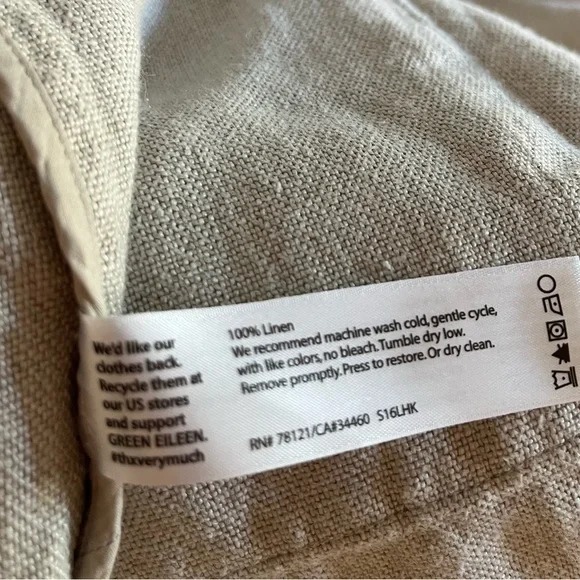 Eileen Fisher tan linen long cardigan kimono blouse top women’s size m medium - Picture 5 of 5